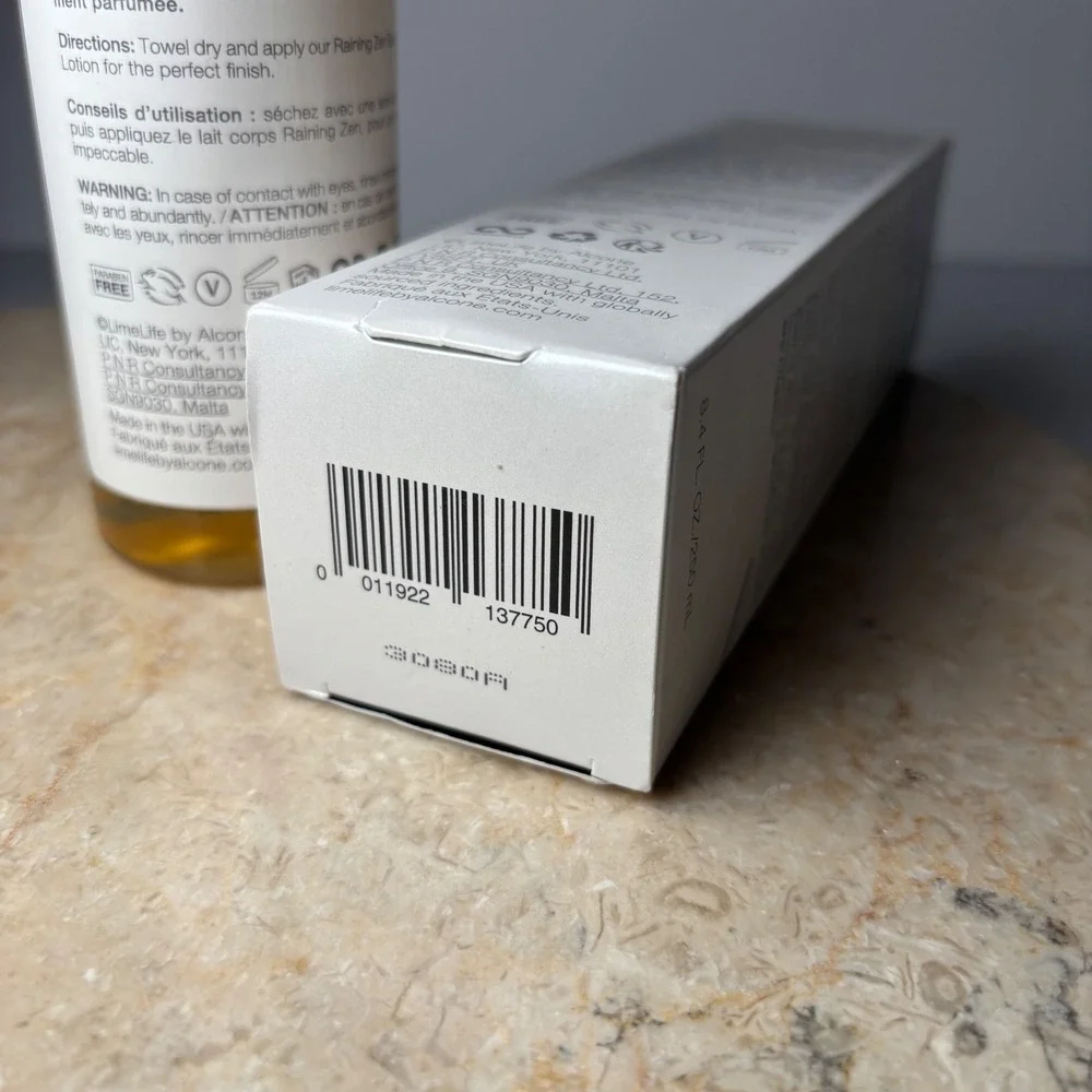 LimeLife by Alcone Raining Zen Shower Gel 8.4oz Lemongrass‎ White Tea New in Box